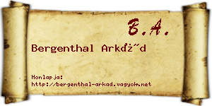 Bergenthal Arkád névjegykártya